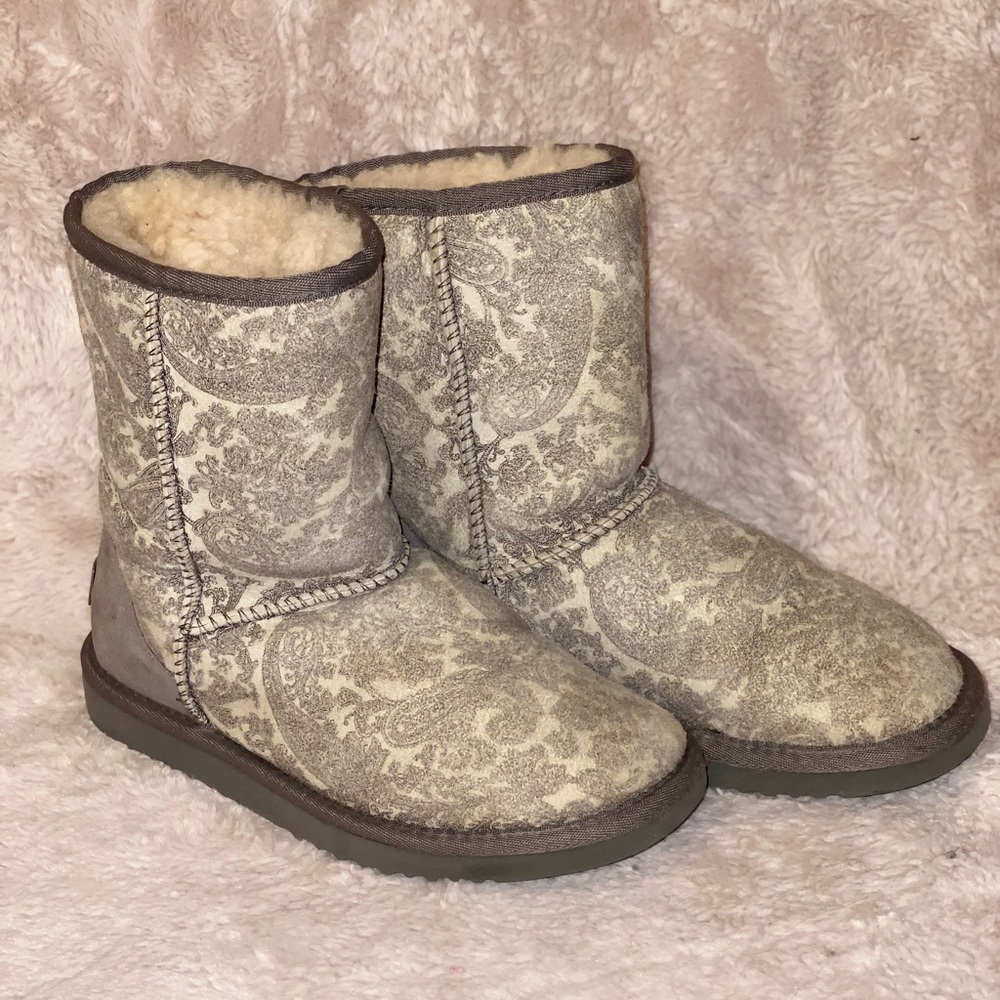 Limited Edition Gray Paisley Tall UGG Boots